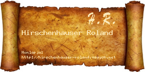 Hirschenhauser Roland névjegykártya