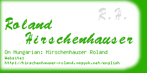 roland hirschenhauser business card